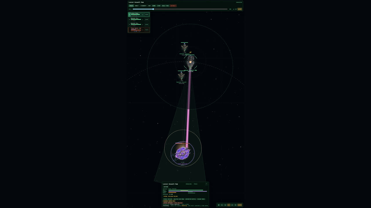The same battle on a phone in portrait